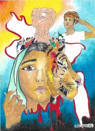 Afra Nawar Fiha-Acrylic, Abstract, Landscape, Modern