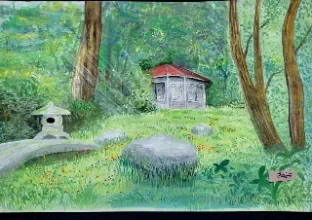 T. M. Shamim-Acrylic, Landscape, Sketch